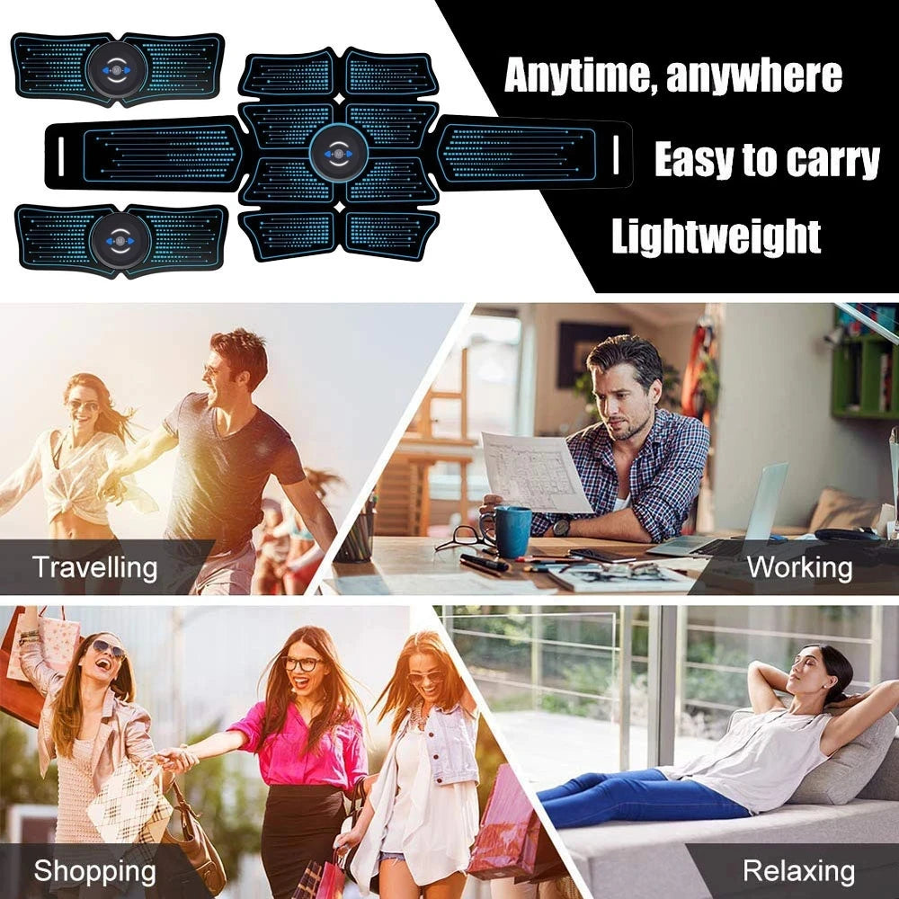 Eletroestimulador EMS Abdominal Muscle Stimulator Electric Massager Electrostimulation Hip Trainer Home Gym Fitness Equipment
