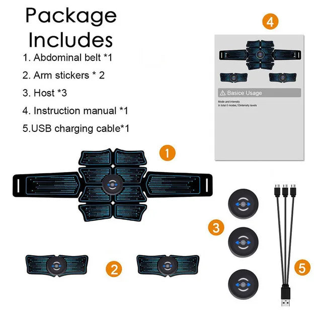Eletroestimulador EMS Abdominal Muscle Stimulator Electric Massager Electrostimulation Hip Trainer Home Gym Fitness Equipment