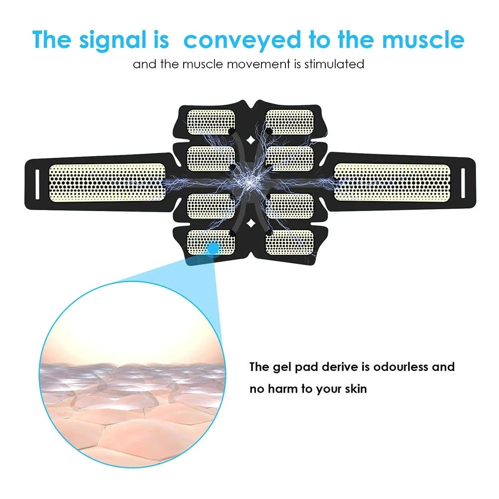 Eletroestimulador EMS Abdominal Muscle Stimulator Electric Massager Electrostimulation Hip Trainer Home Gym Fitness Equipment